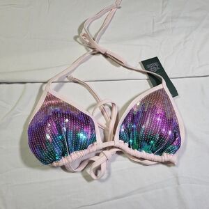 Wild Fable Sequin Bikini Top - Pink and Purple Nwt Womens Size Small